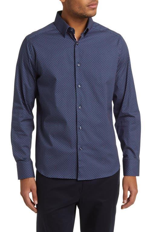 Mens Geometric Cotton Slim-Fit Shirt Product Image