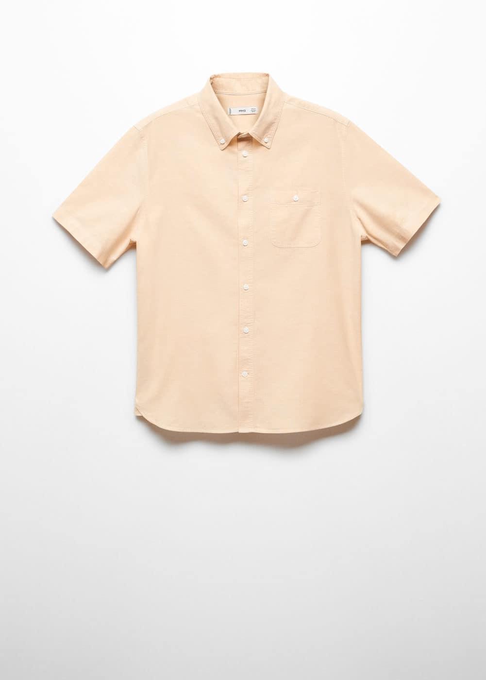 MANGO MAN - Regular-fit 100% cotton shirt pastel yellowMen Product Image