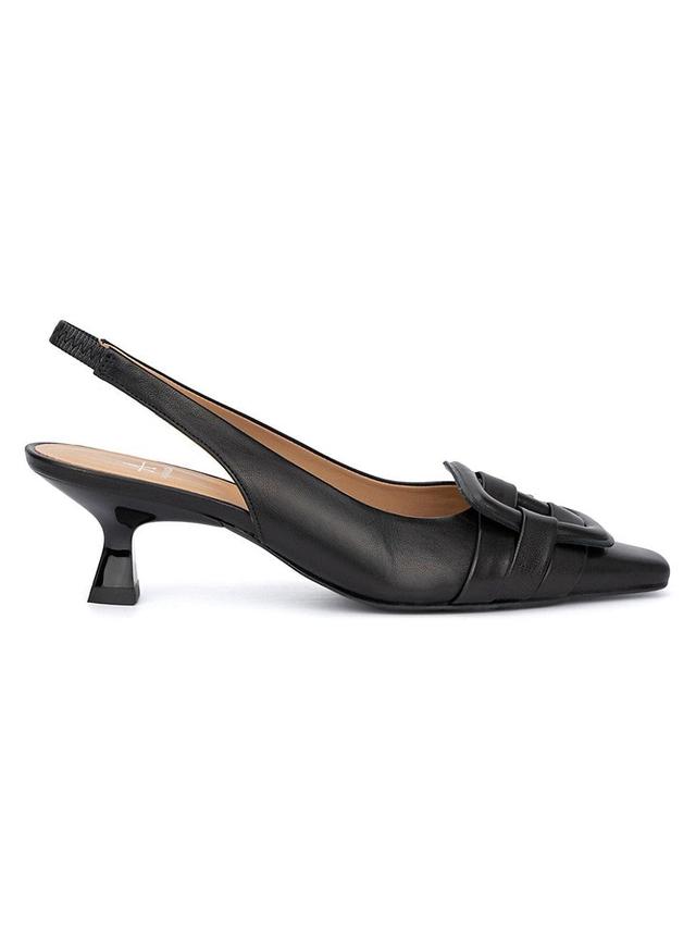 Womens Adrienn Slingback Leather Kitten-Heel Pumps Product Image