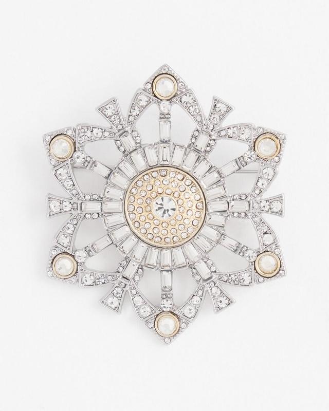 Mixed Metal Snowflake Brooch Product Image