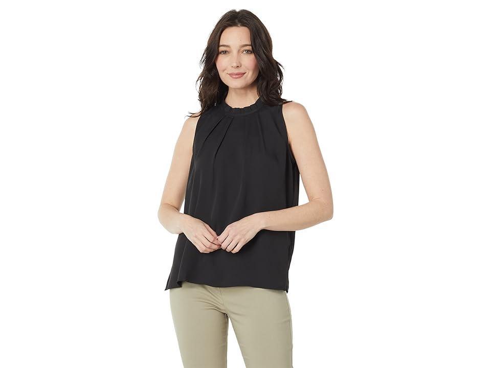 Vince Camuto Shirred Neck Crpe de Chine Sleeveless Blouse Product Image