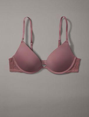 Calvin Klein Womens Calvin Klein Minimalist Micro Lace Push-Up Plunge Bra - Pink - 34C Product Image