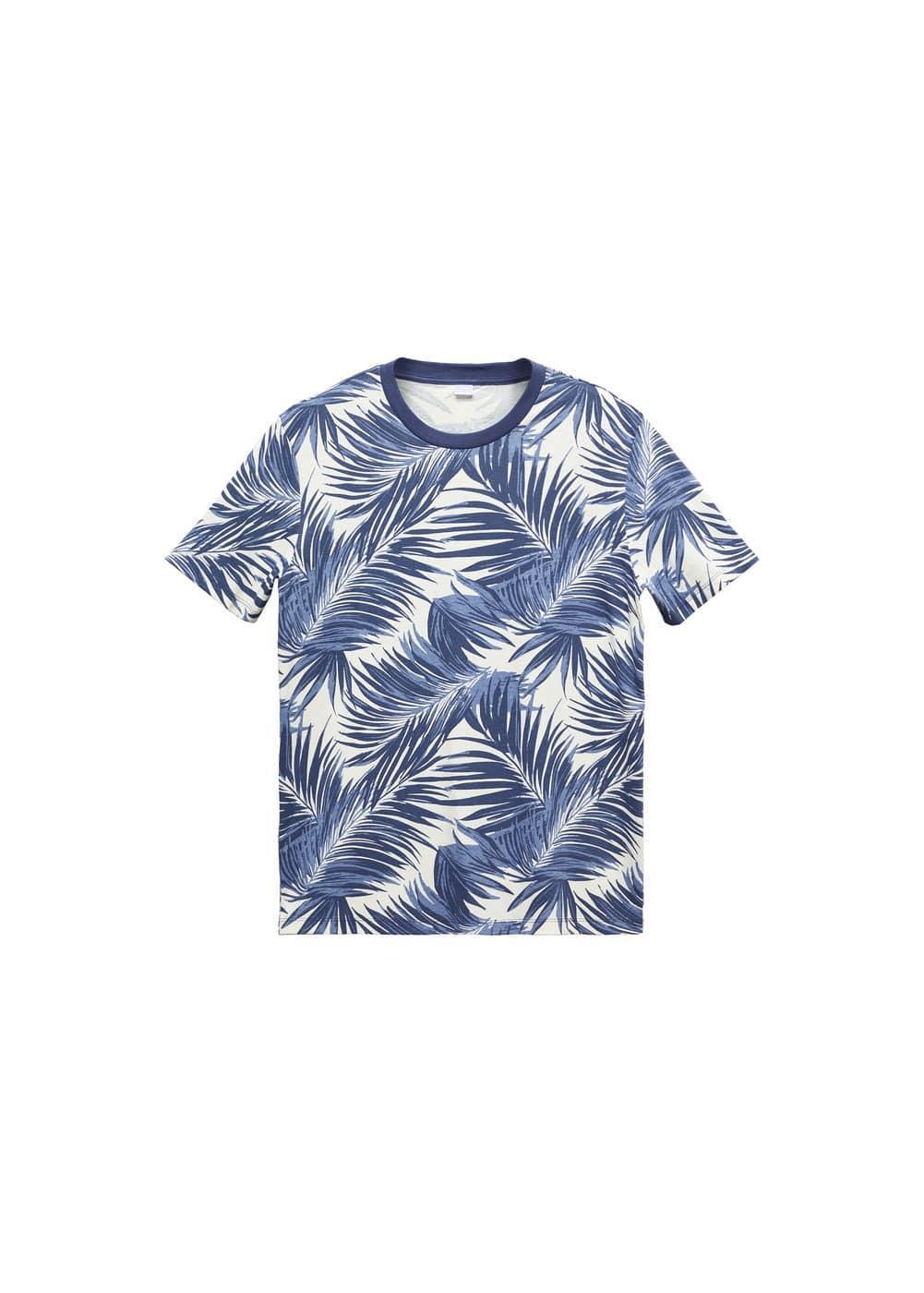 MANGO MAN - Slim-fit palm-print shirt blueMen Product Image