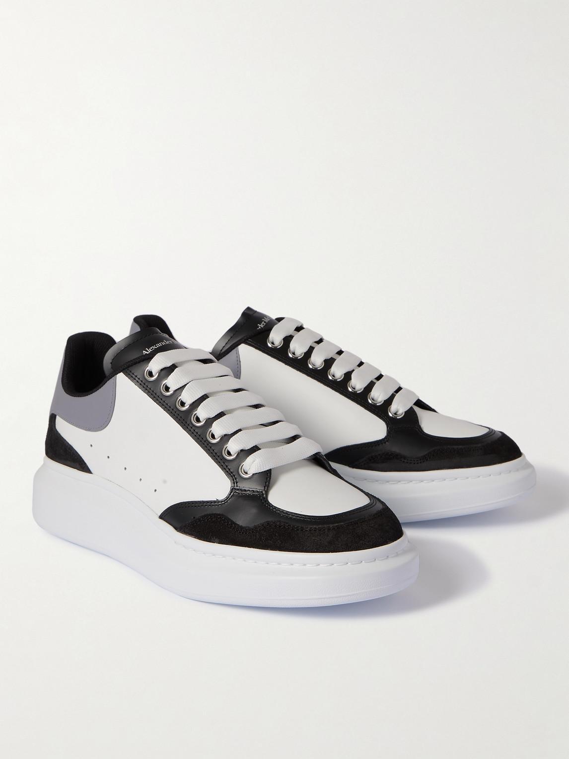 Oversized Trainer Leather Sneakers In Black,white Product Image