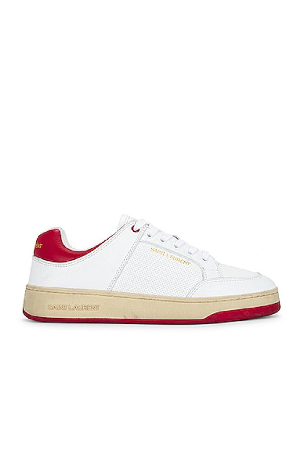 SAINT LAURENT Sneakers In White And Vintage Red Product Image