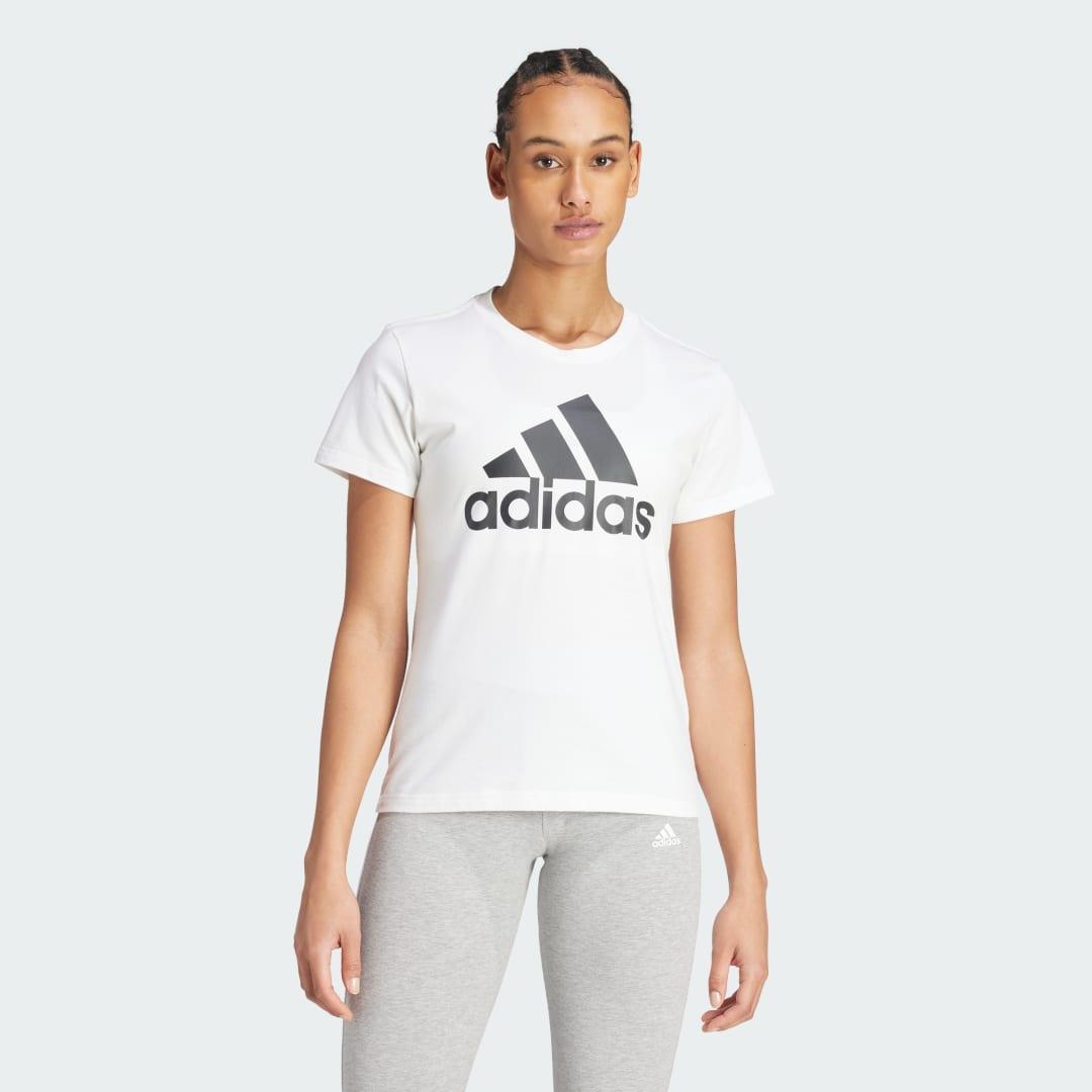 adidas Essentials Logo Tee White XS Womens Product Image