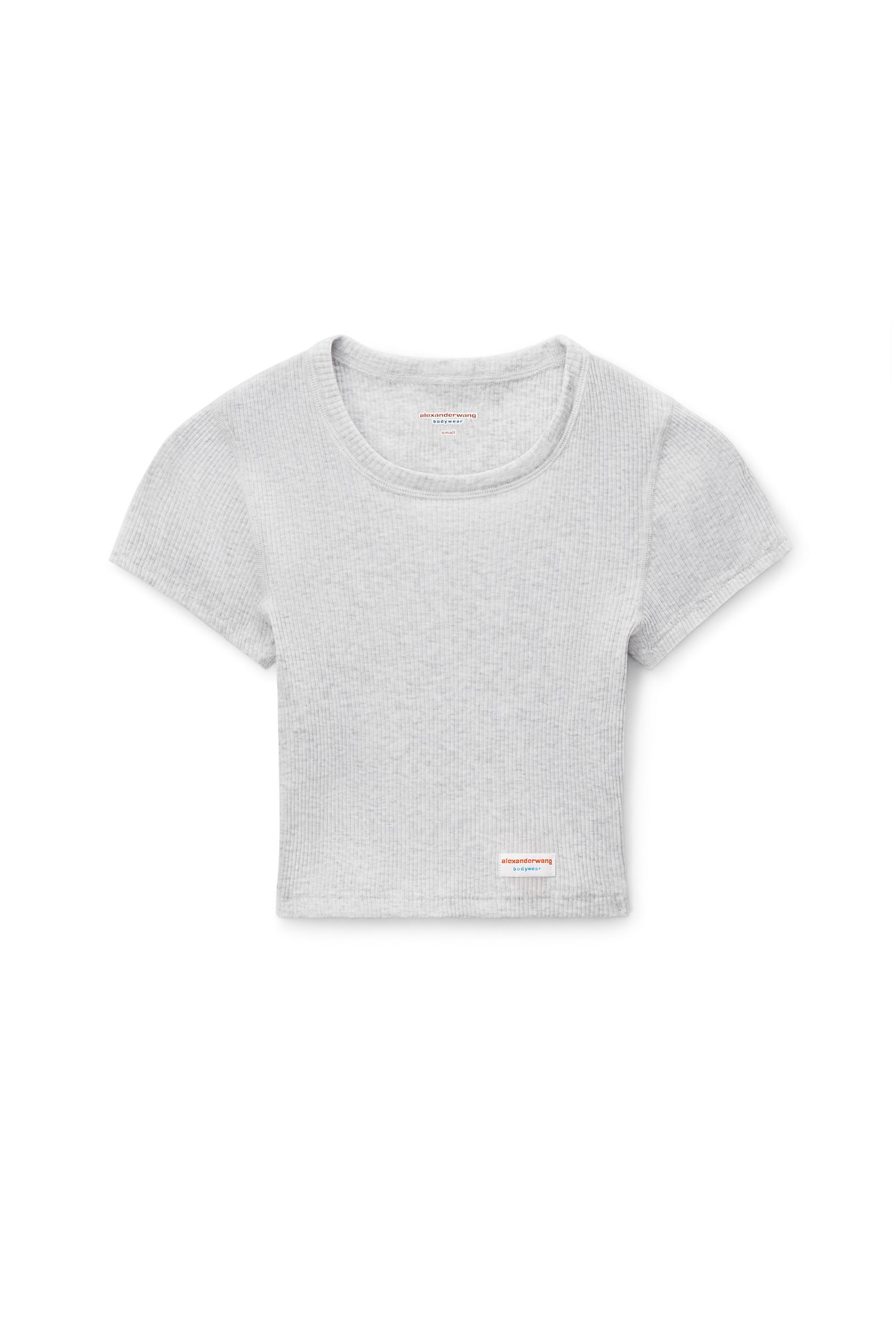 Cropped Short-sleeve Tee In Ribbed Cotton Jersey Product Image