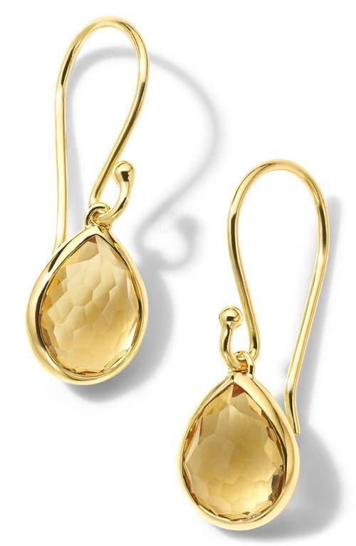 Womens Rock Candy Teeny 18K Green Gold & Orange Citrine Teardrop Earrings Product Image