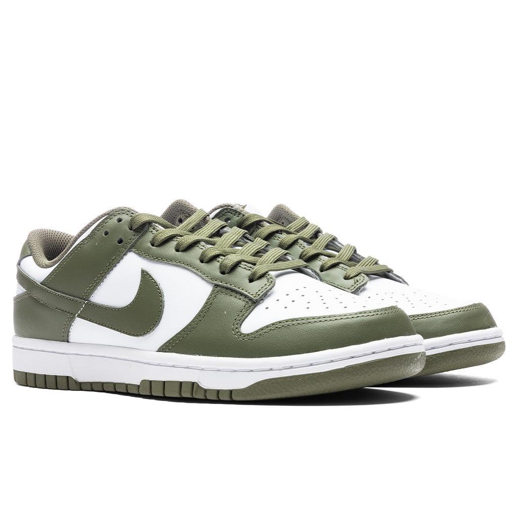 Women's Dunk Low - White/Medium Olive Female Product Image