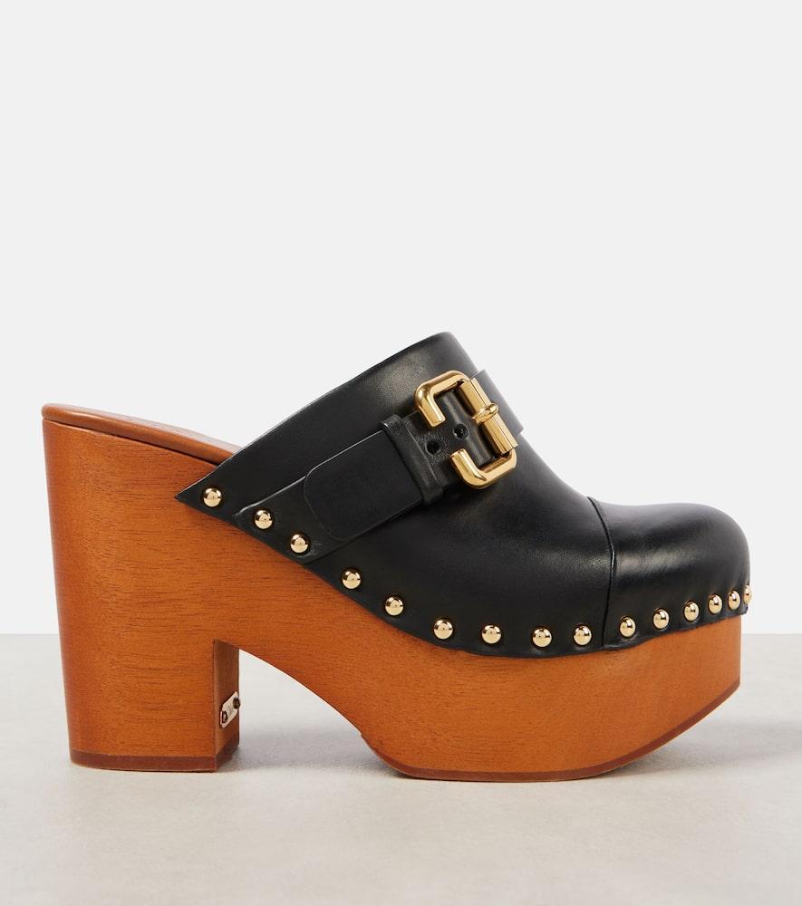 Jeanette Studded Platform Clogs In Black Product Image