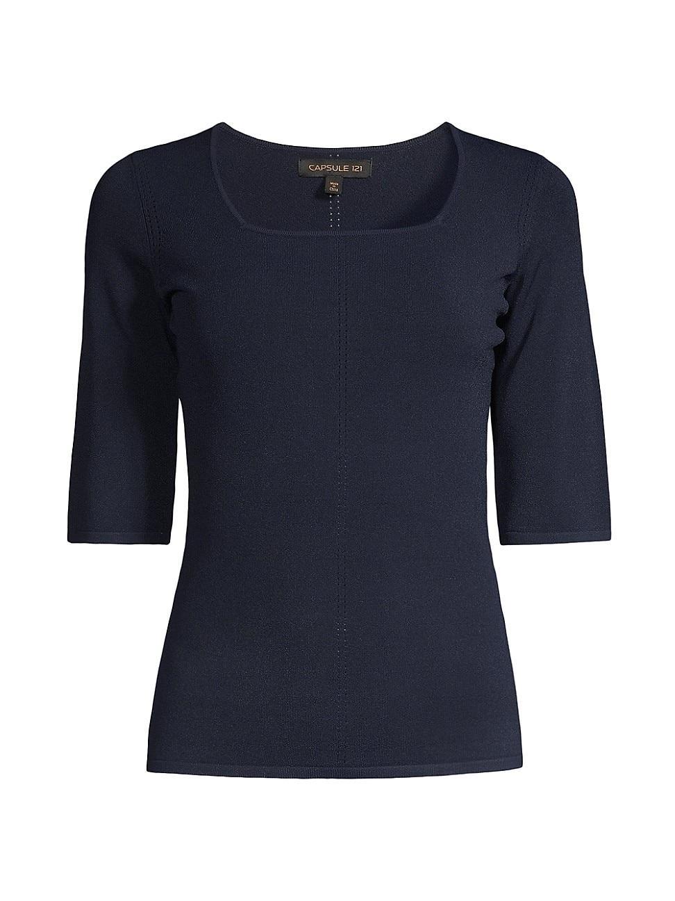 Womens The Hermes Knit Square-Neck Top Product Image