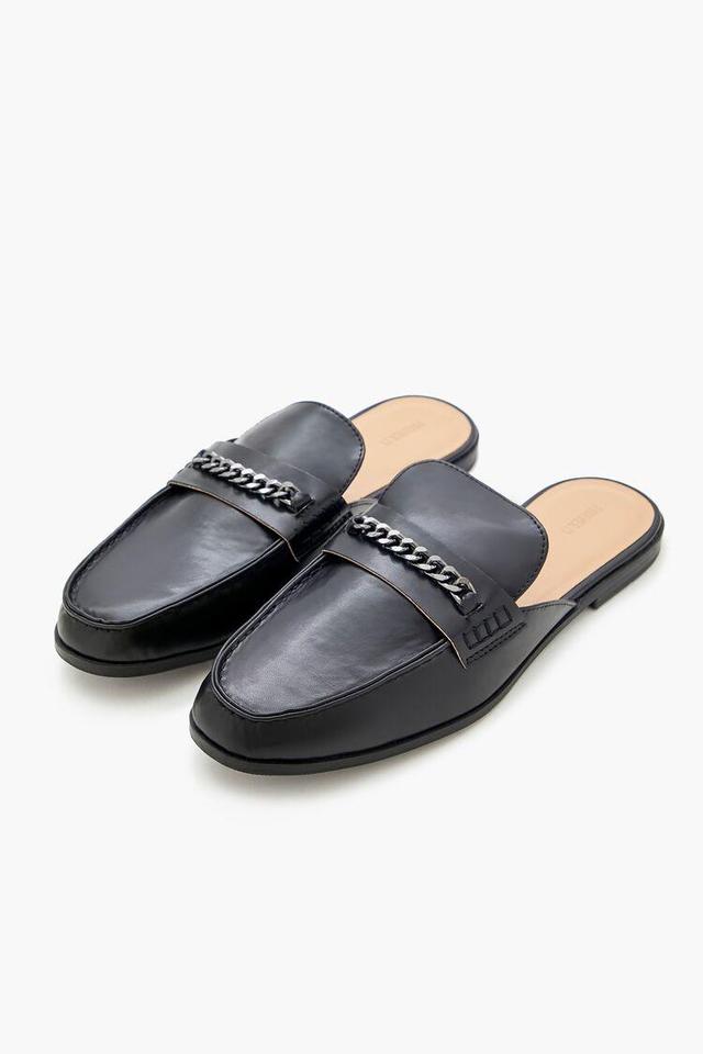 Men Curb Chain Loafer Mules | Forever 21 Product Image