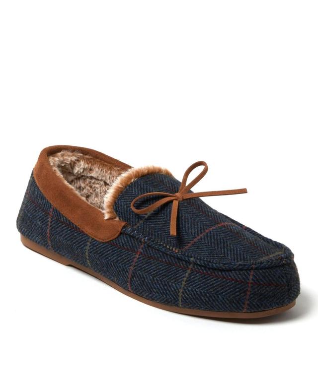 Dearfoams Atlas Mens Plaid Driving Moccasins Blue Product Image