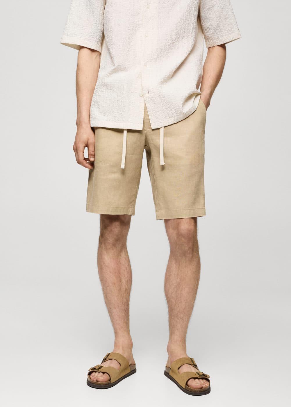 Mango Mens Drawstring Detail Bermuda Shorts Product Image