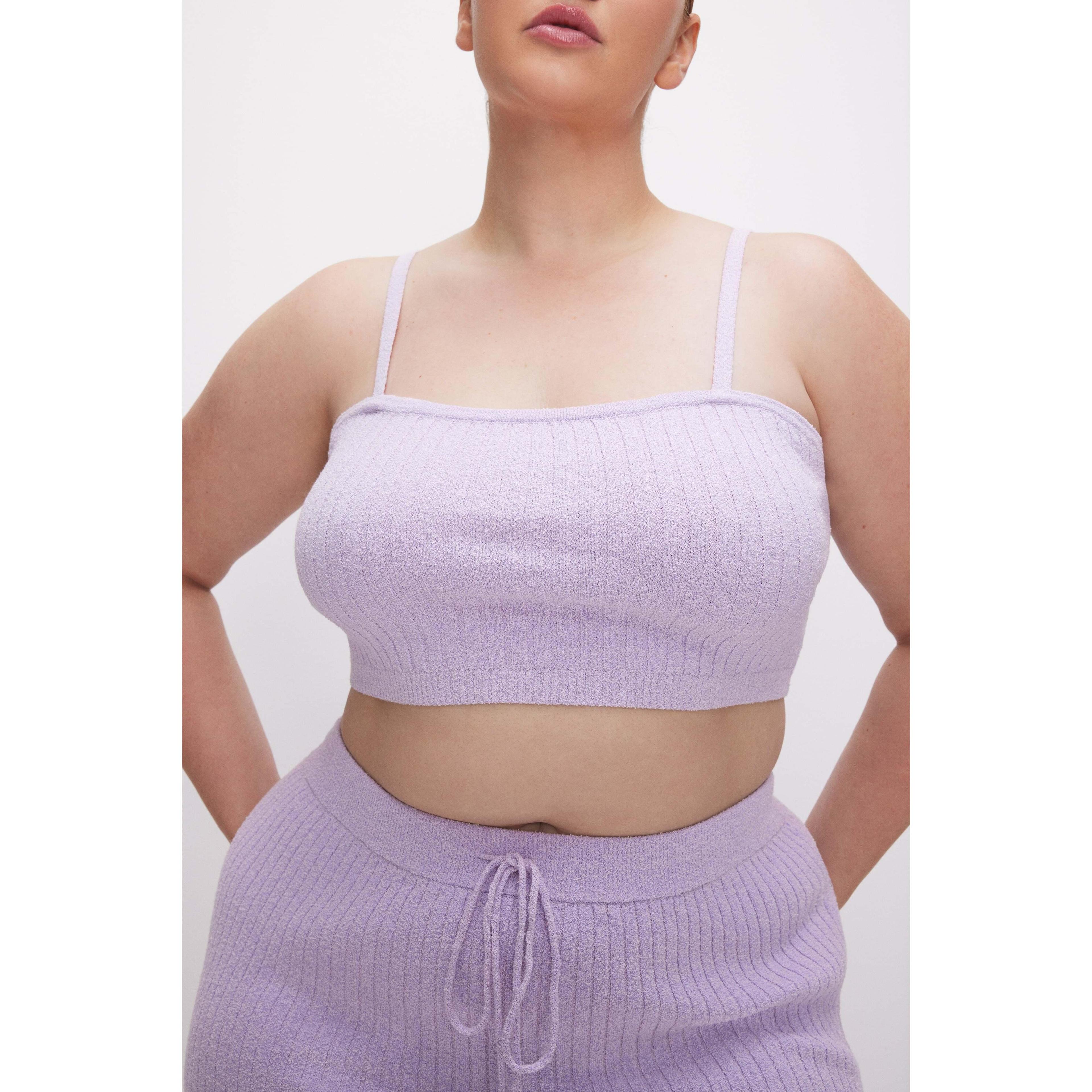 Womens Ribbed Terry Camisole | Lavender, Size 2XL | Good American by Khlo Kardashian Product Image