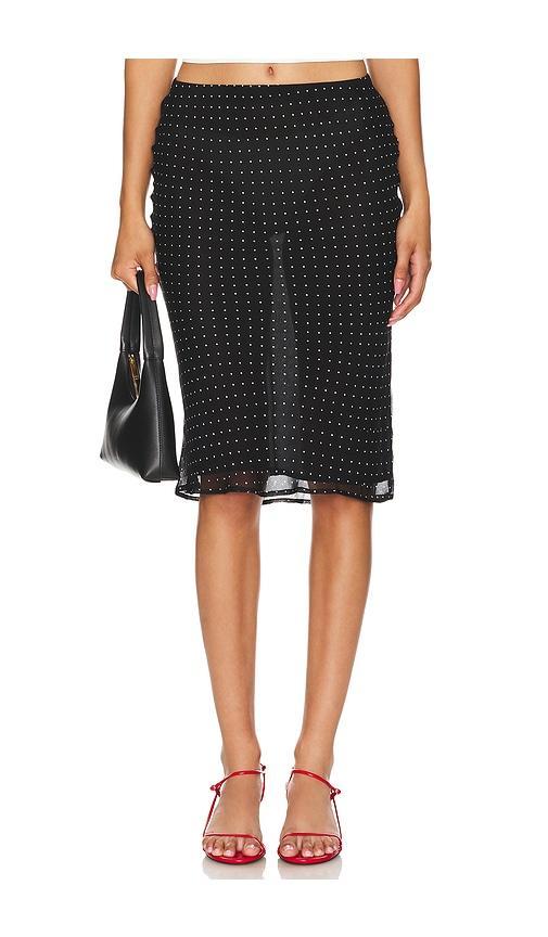 Lovers and Friends Stella Midi Skirt in Black Polka Dot Product Image