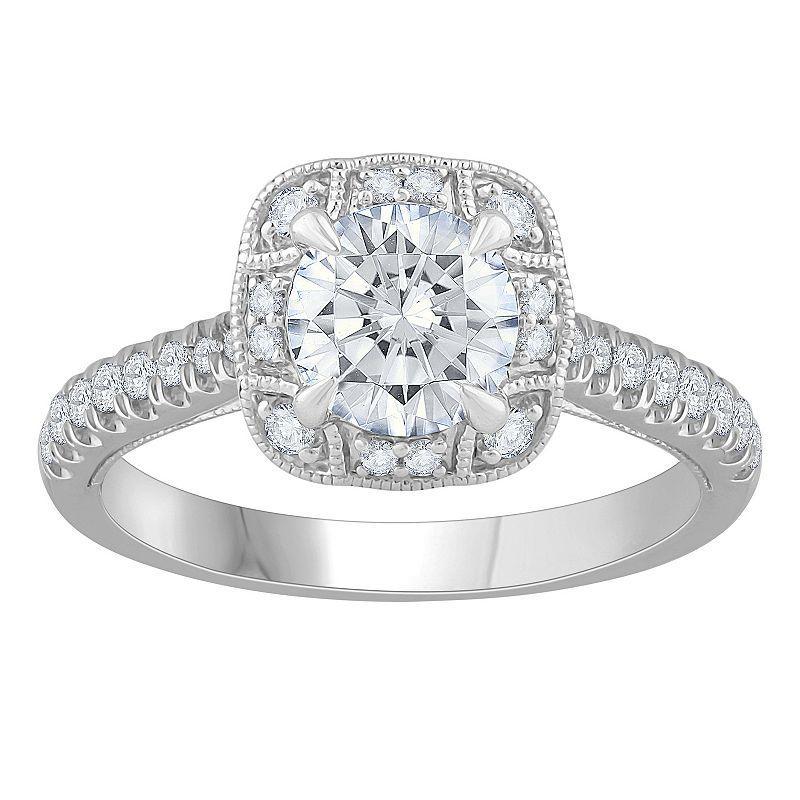 Diamond Medley 14k White Gold 1 1/3 Carat T.W. Lab-Grown Diamond Engagement Ring, Womens 14k Whgold Product Image