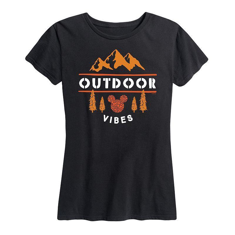 Disneys Mickey Mouse Womens Outdoor Vibes Graphic Tee Blue Product Image