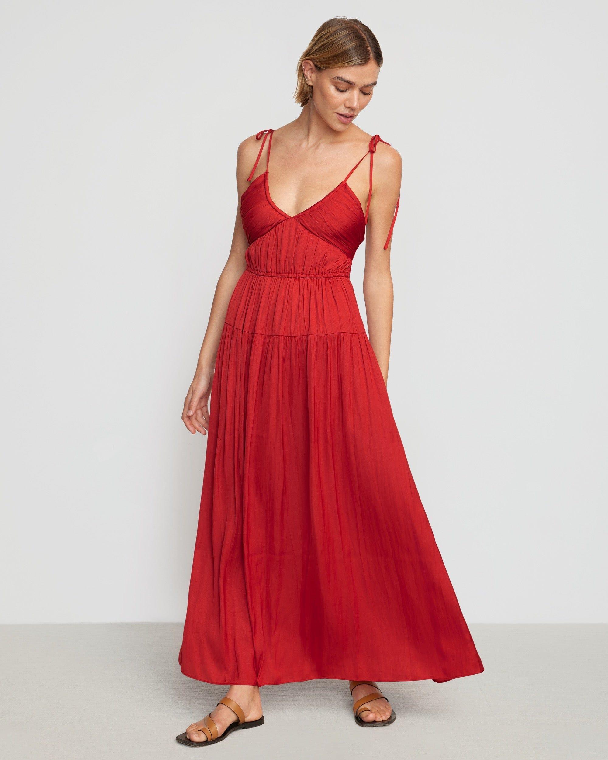 Aisling Tie-Shoulder Sweetheart-Neck Dress Product Image