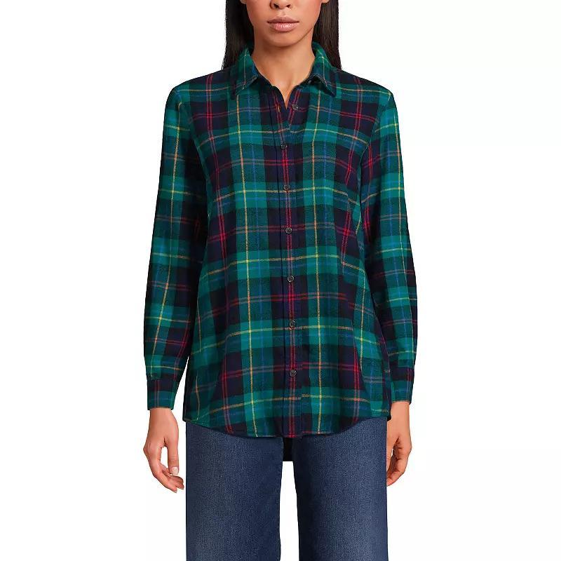 Petite Lands End Flannel Boyfriend Shirt, Womens Product Image