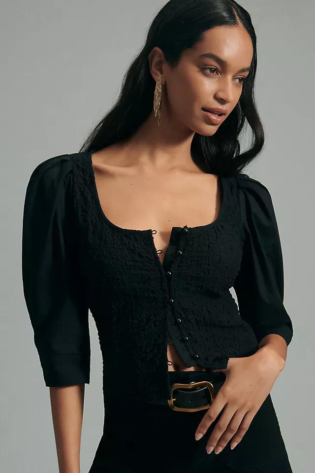 By Anthropologie Smocked Cardigan Top Product Image