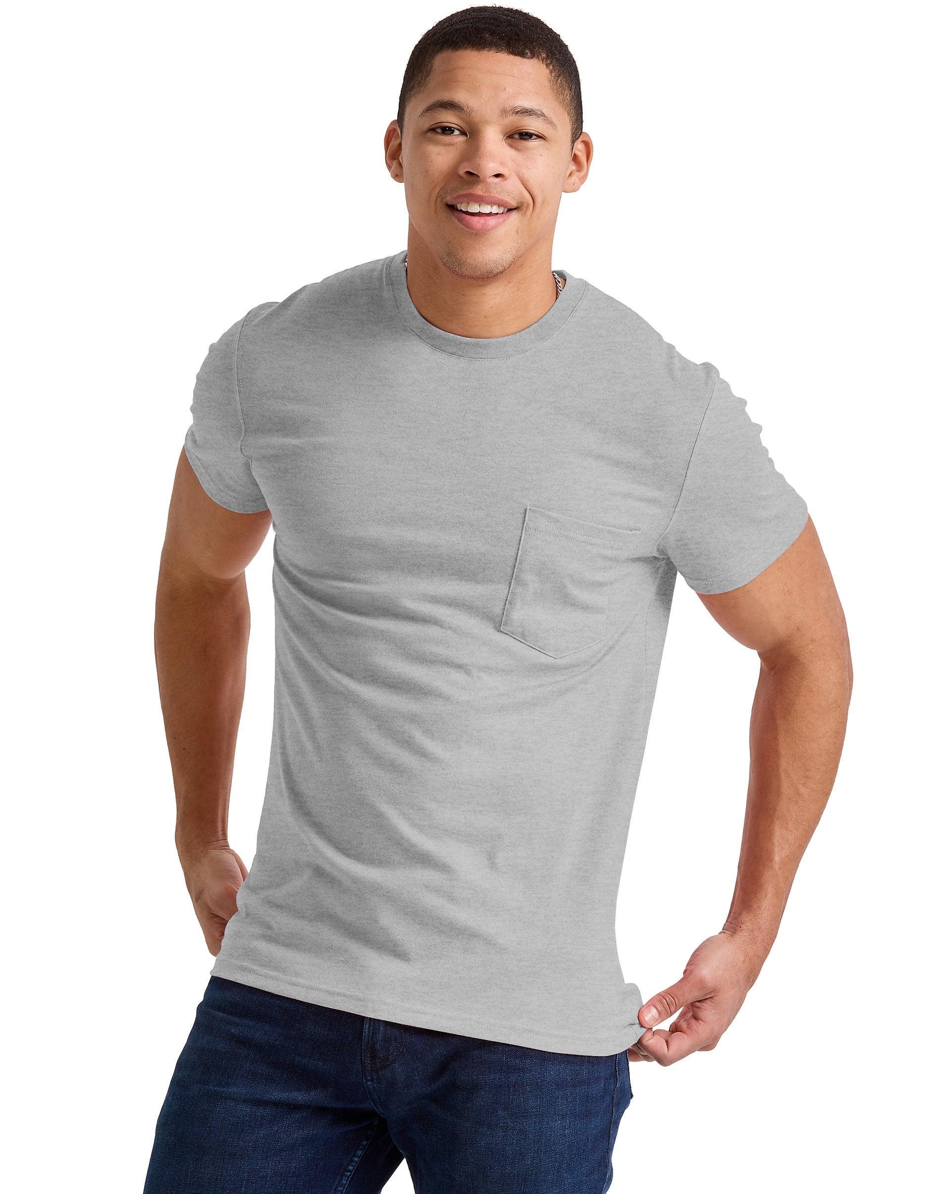 Mens Hanes Originals Tri-Blend Jersey Pocket Tee Dark Green Product Image