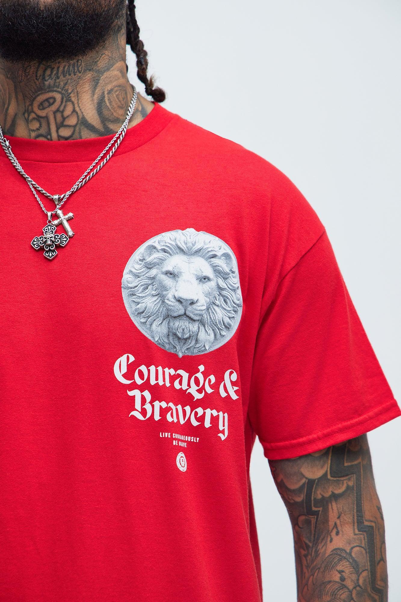 Courage & Bravery Short Sleeve Tee - Red Product Image