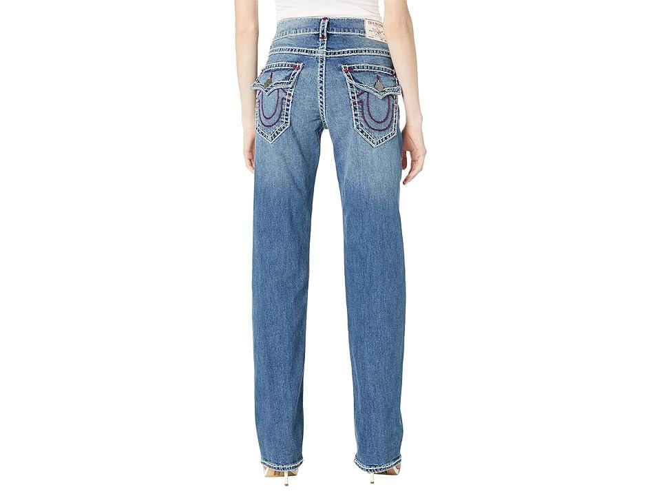 True Religion Ricky Relaxed Straight Flap Super T in Medium Wash (Medium Wash) Women's Jeans Product Image