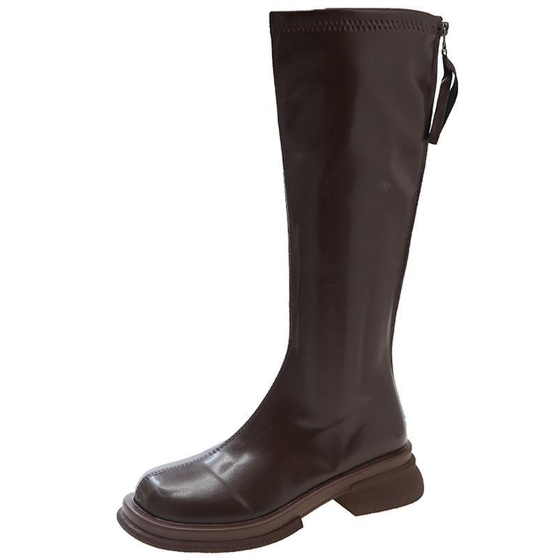 Faux Leather Platform Tall Boots Product Image