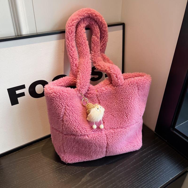 Plain Fleece Tote Bag / Bag Charm / Set Product Image