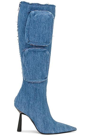 GIA BORGHINI Belvinia Knee High Boot in Blue Product Image