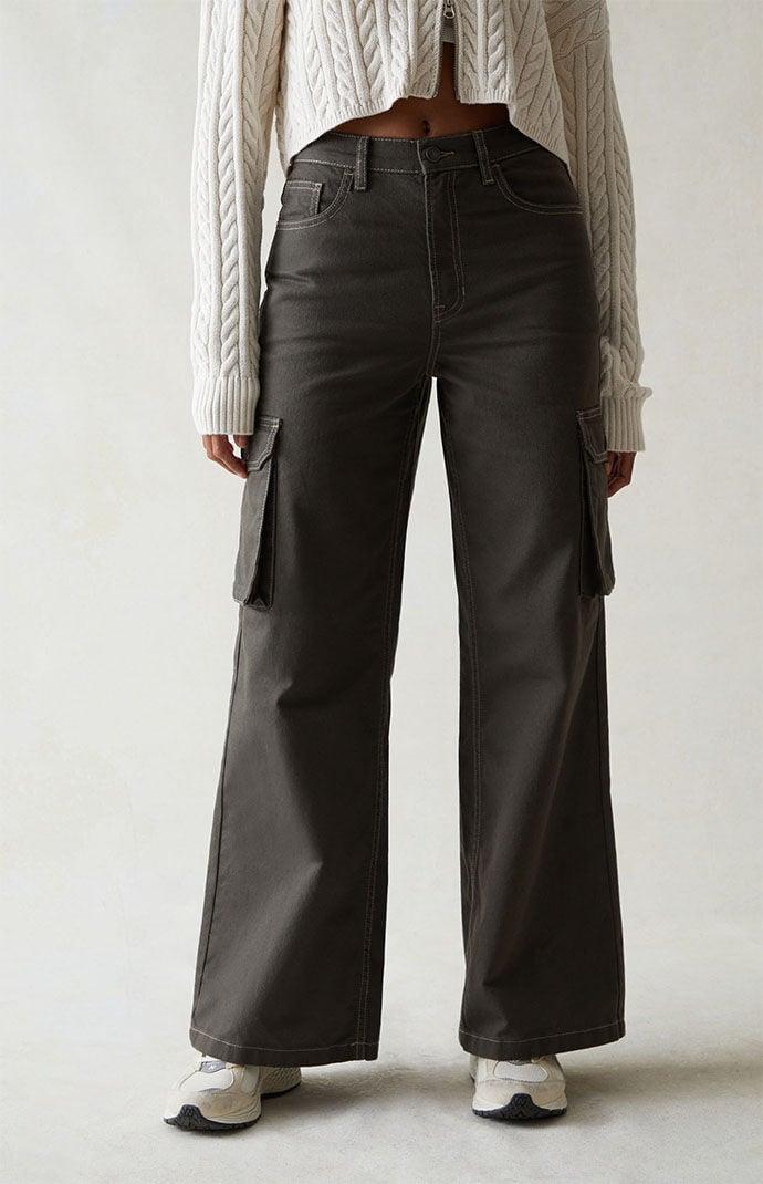 Women's High Waisted Wide Leg Cargo Pants - Product Image