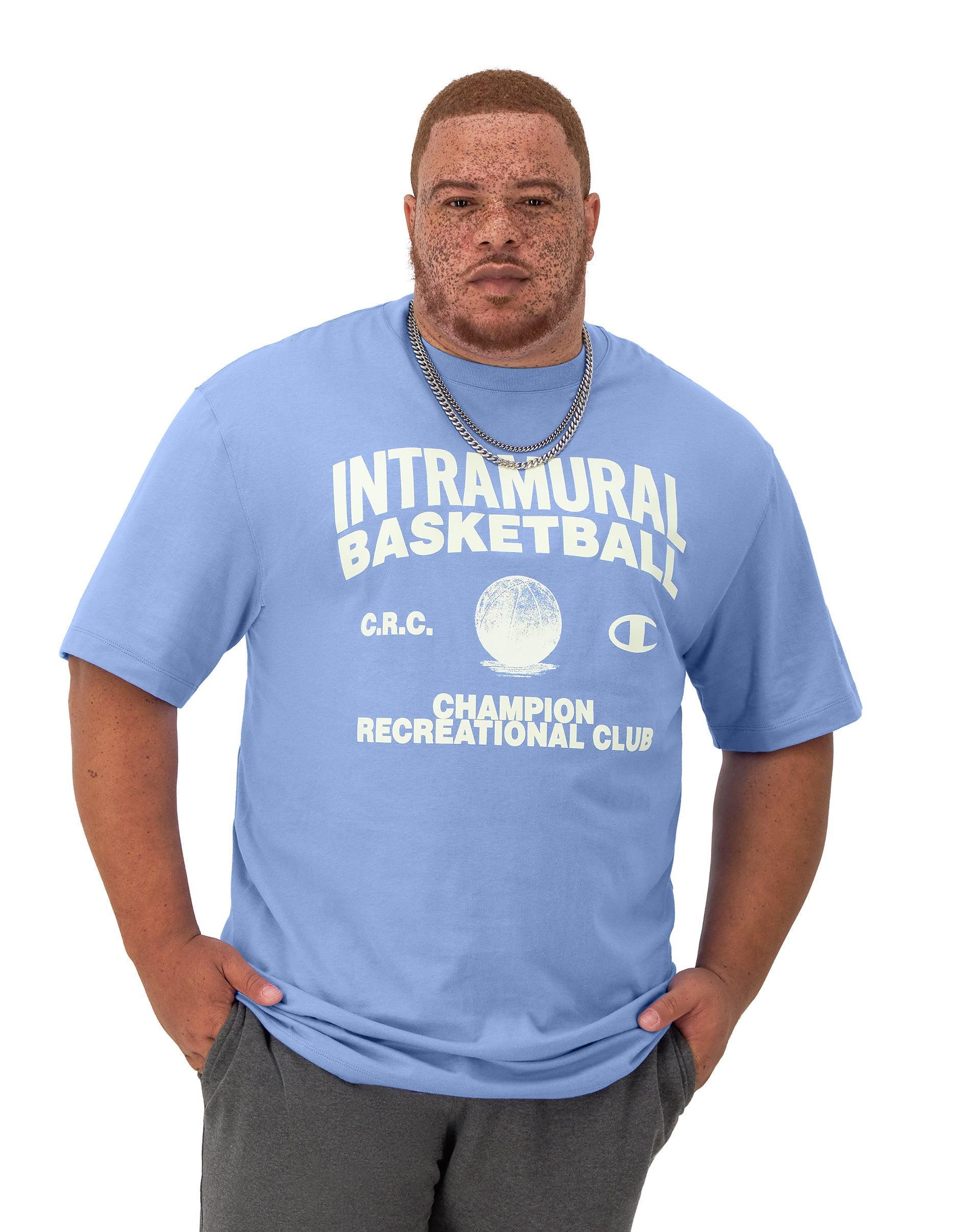 Mens Champion Classic Graphic T-Shirt, Intramural Basketball (Big & Tall) Plaster Blue XLT Product Image