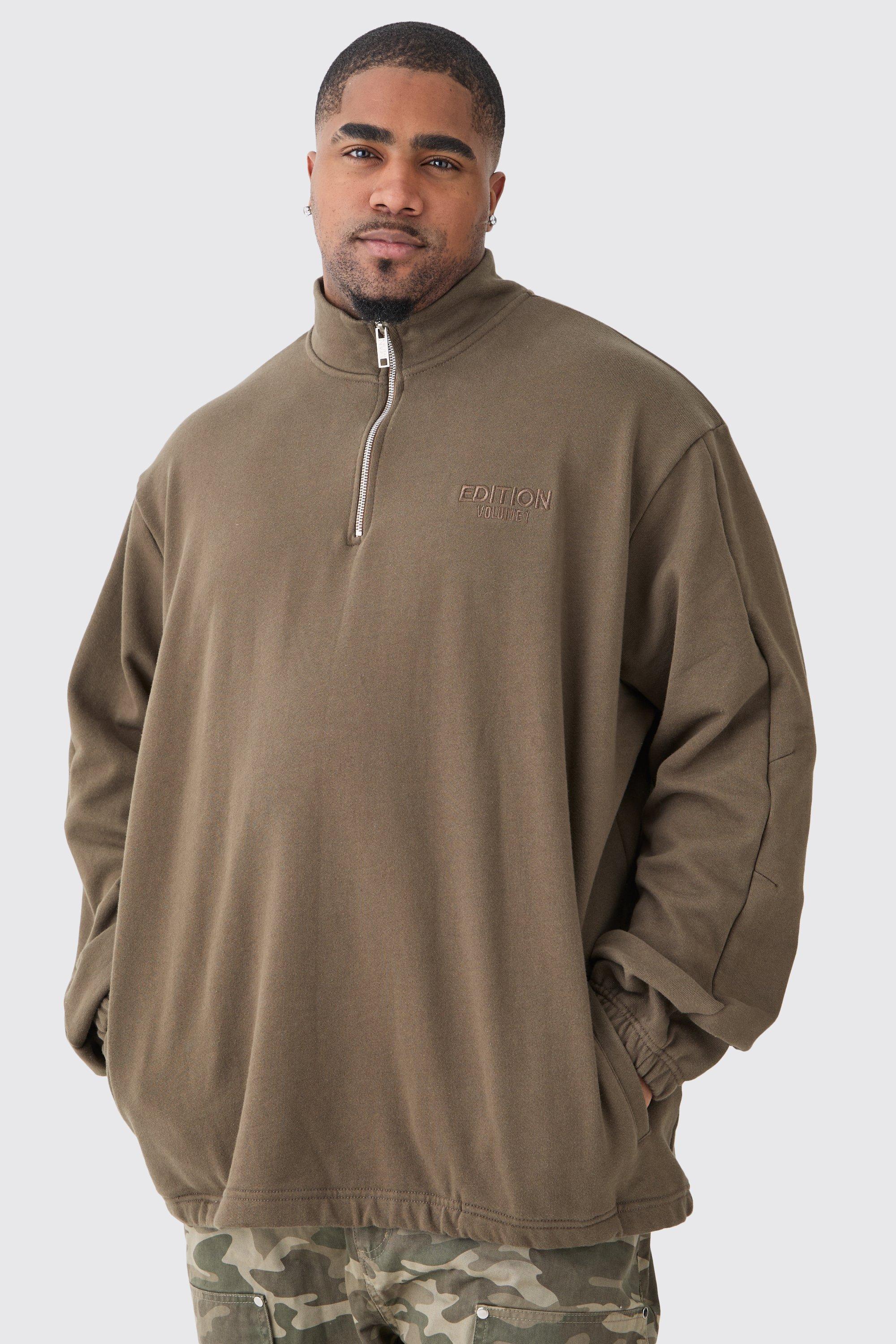 Plus EDITION Oversized Heavyweight Funnel Neck Sweatshirt | boohooMAN USA Product Image