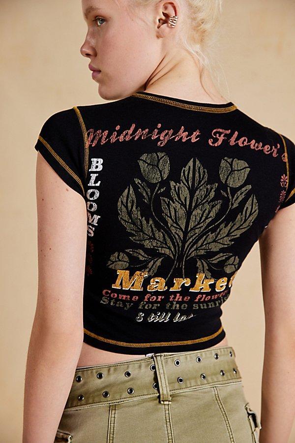 Midnight Flower Market Baby Tee Womens at Urban Outfitters Product Image