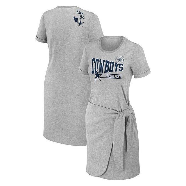 Womens WEAR by Erin Andrews Heather Gray Dallas Cowboys Knotted T-Shirt Dress Product Image