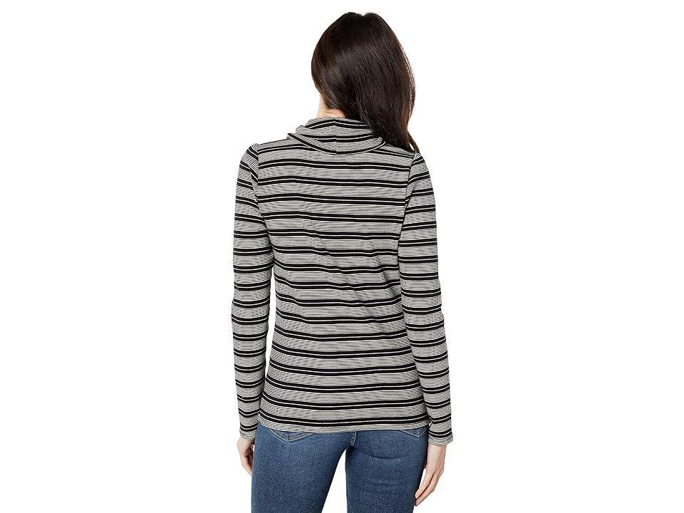 Dylan by True Grit Stripe Amelia Turtleneck (Black) Women's Clothing Product Image