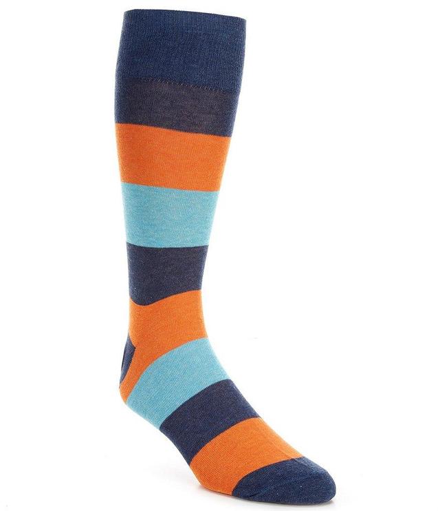 Cremieux Rugby Stripe Pattern Crew Dress Socks Product Image