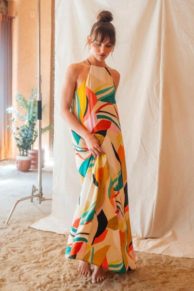 Halter Neck Maxi Dress Product Image