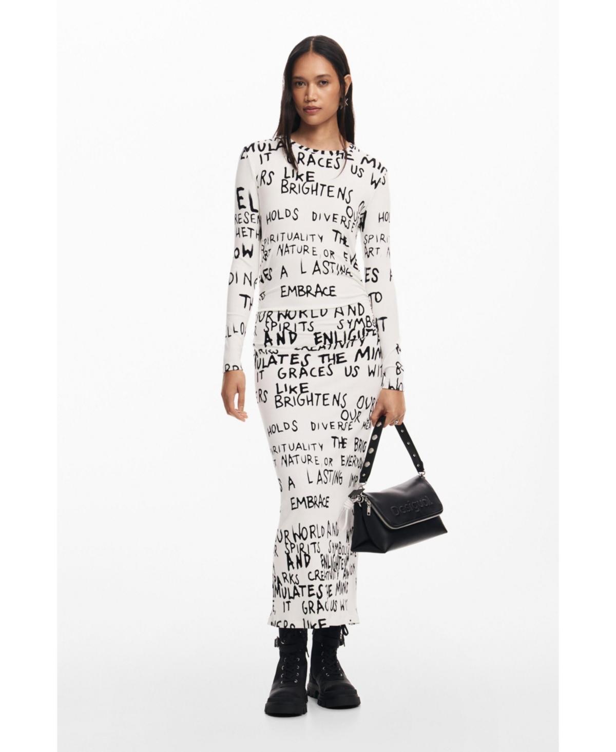 Desigual Womens Midi dress with phrase Product Image