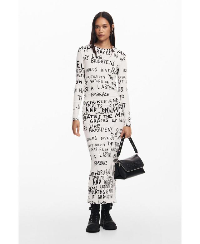 Desigual Womens Midi dress with phrase Product Image