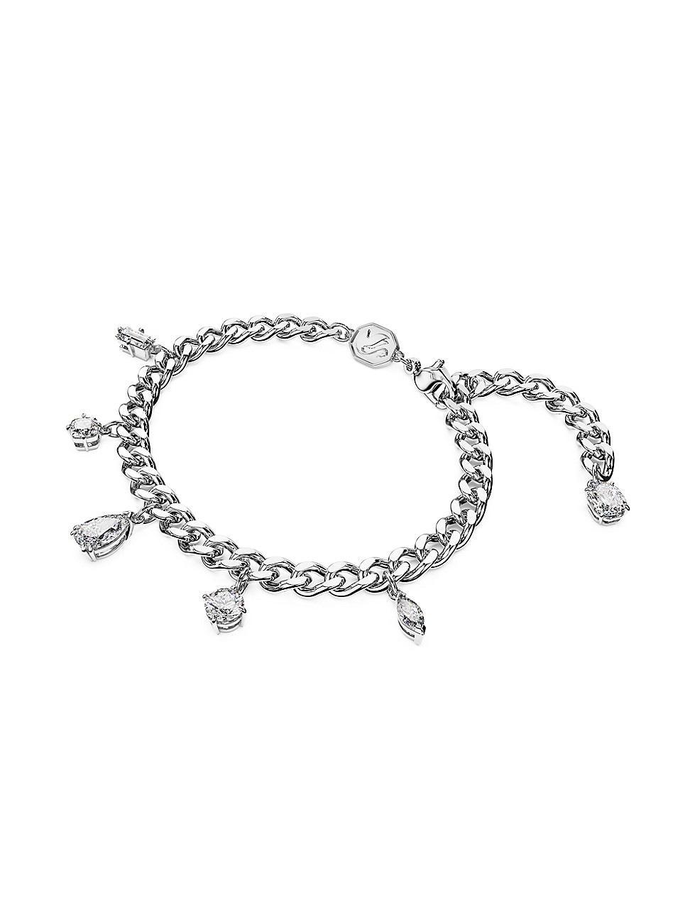 Womens Dextera Rhodium-Plated & Crystal Convertible Mixed Cuts Bracelet & Anklet Product Image