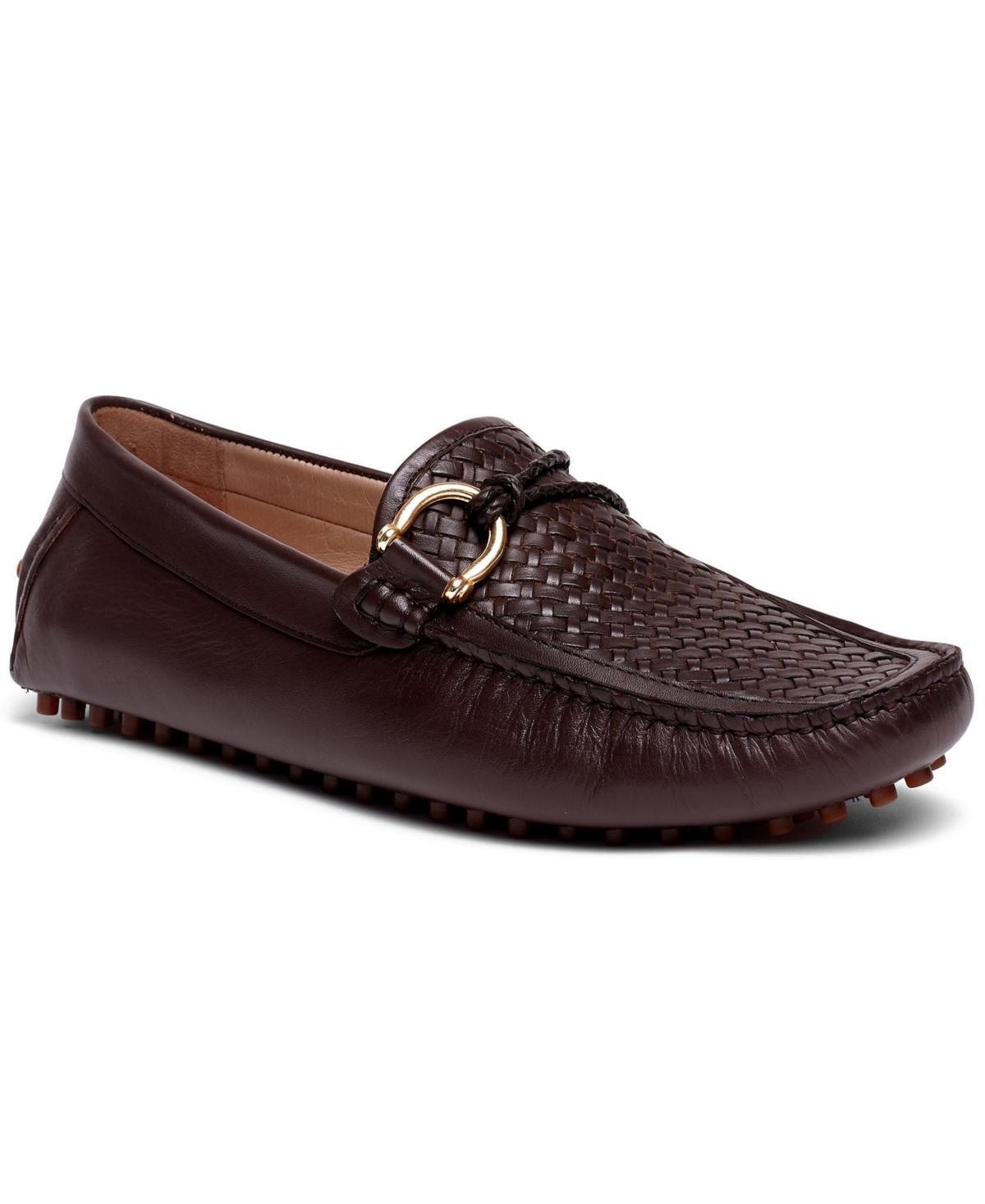 Mens Malone Interweave Driver Leather Loafer Slip-On Casual Shoe Product Image