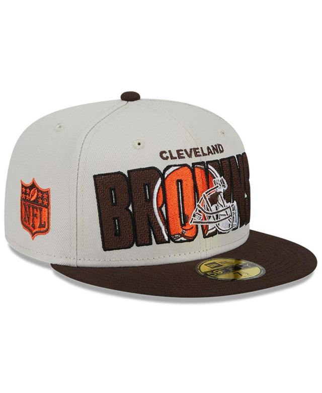 Mens New Era Stone Cleveland Browns 2023 Nfl Draft On Stage 59FIFTY Fitted Hat - Stone Product Image