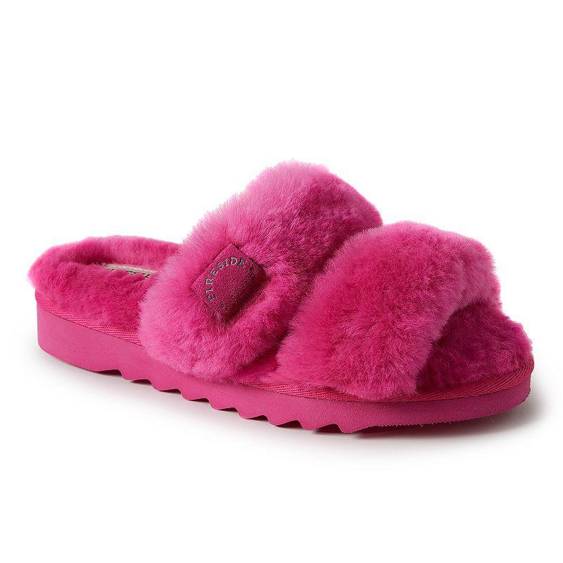 Fireside by Dearfoams Benalla Shearling Double Band Womens Slide Slippers Product Image