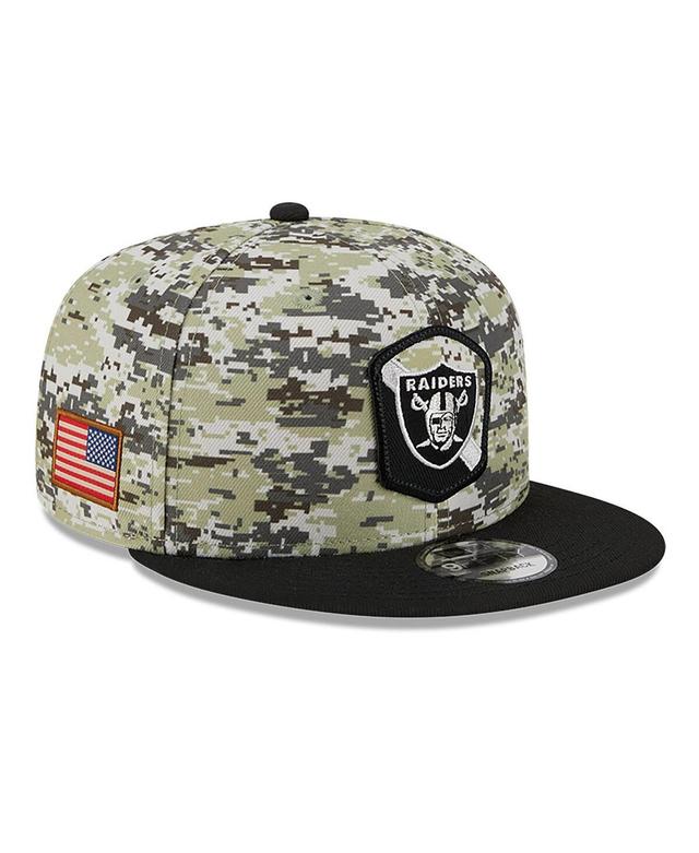 Mens New Era Camo/Black Las Vegas Raiders 2023 Salute To Service 9FIFTY Snapback Hat Product Image