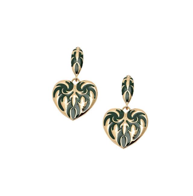 Sohi Womens Gold Heart Drop Earrings Product Image