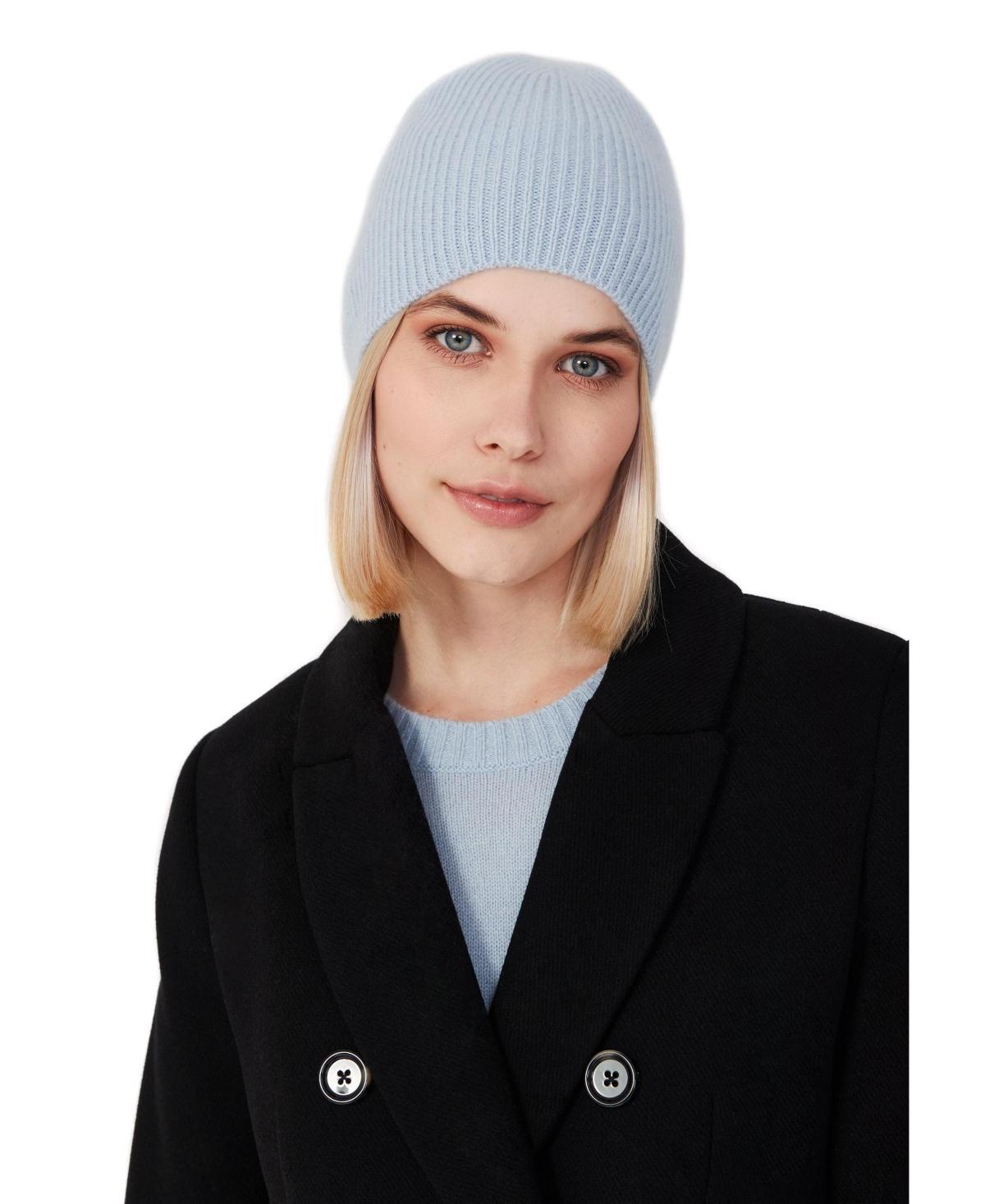 Style Republic Womens 100% Pure Cashmere Fully Ribbed Beanie Product Image