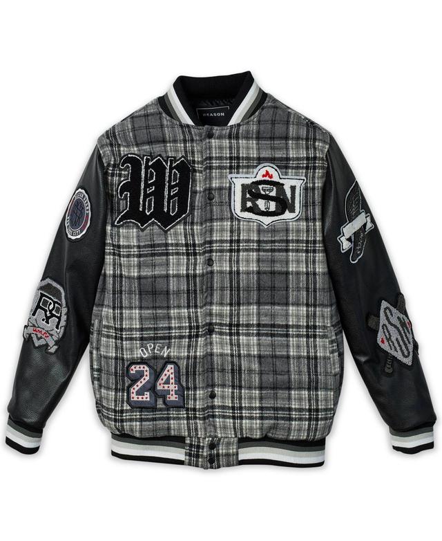 Reason Mens Tartan Varsity Jacket Product Image