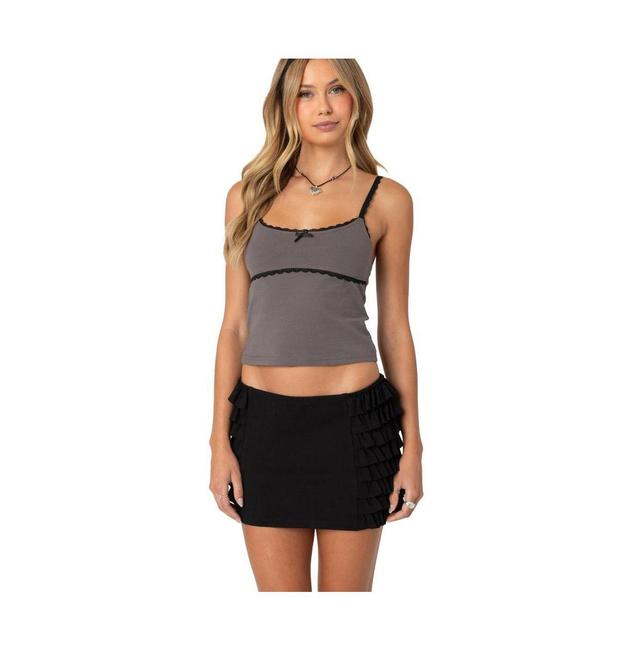 Edikted Womens Elin lace trim tank top Product Image